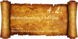 Andrejkovics Liána névjegykártya